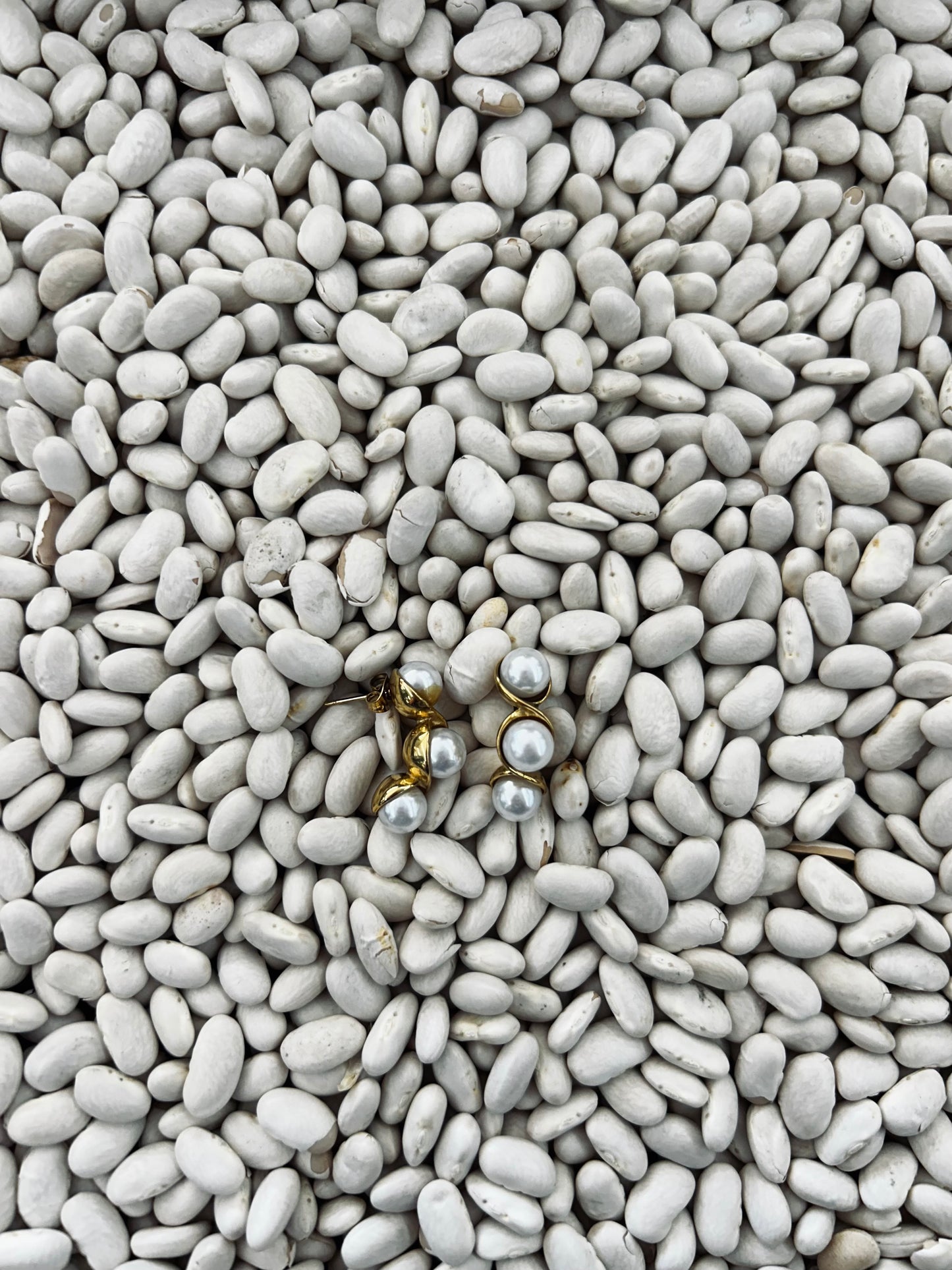 18K Non-Tarnish Stainless Steel Pearl Hoops