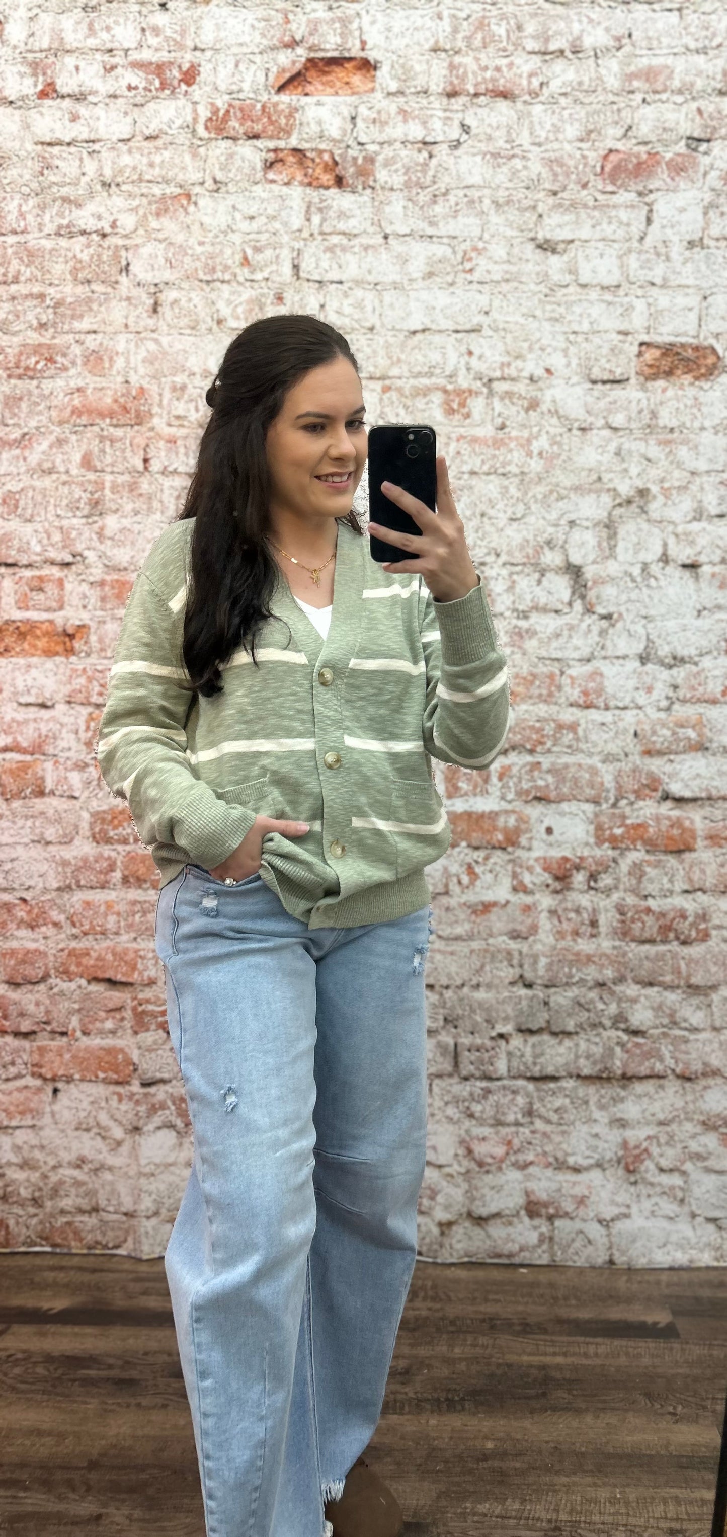 Lightweight Stripe Oversized V-neck Cardigan