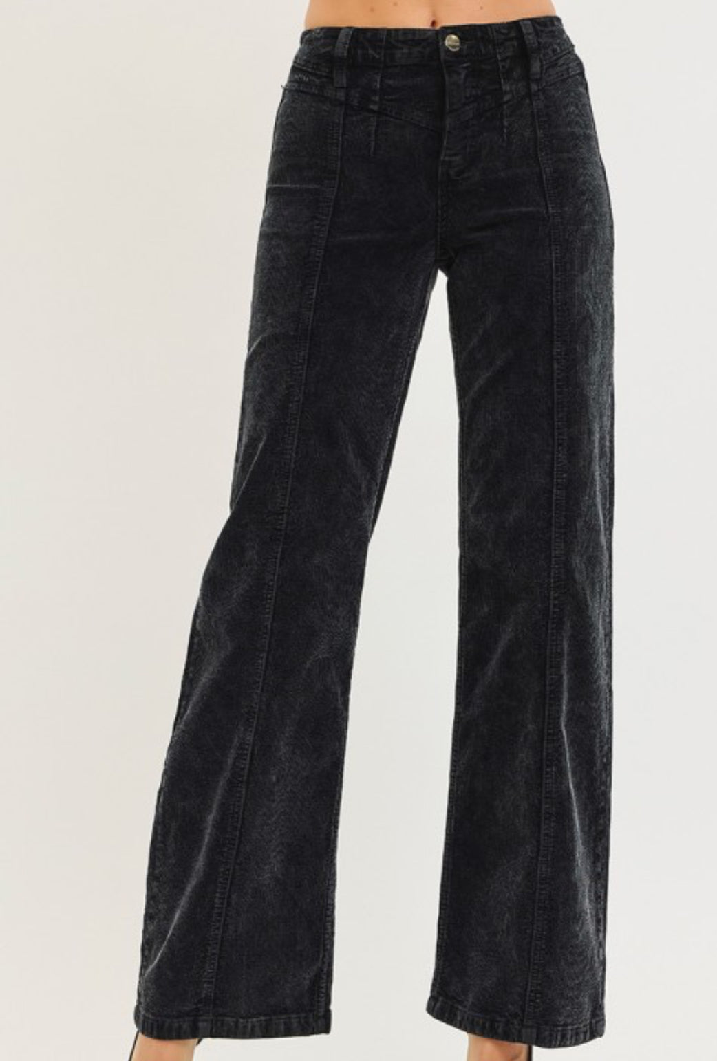 Risen - High Rise Wide Front Yoke Corduroy Pants