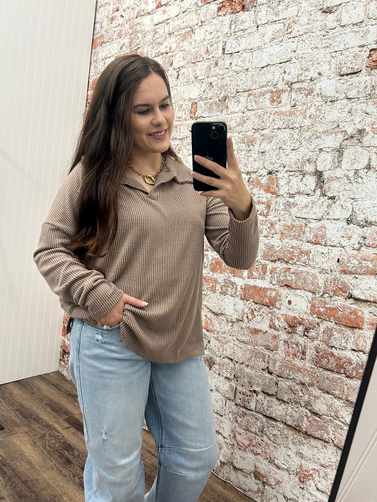 Harvest Haze Ribbed Knit Top