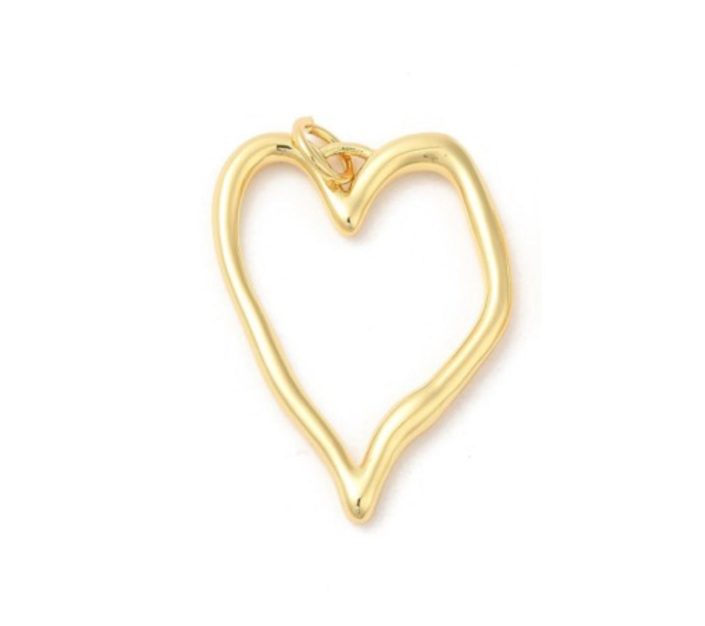 Gold Handwritten Heart Charm