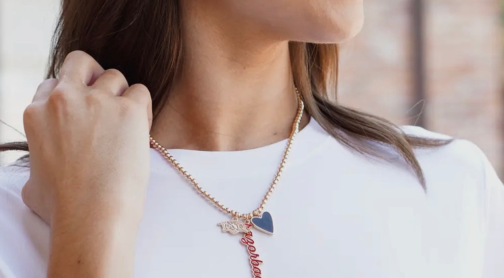 Razorbacks Charm Necklace - Gold