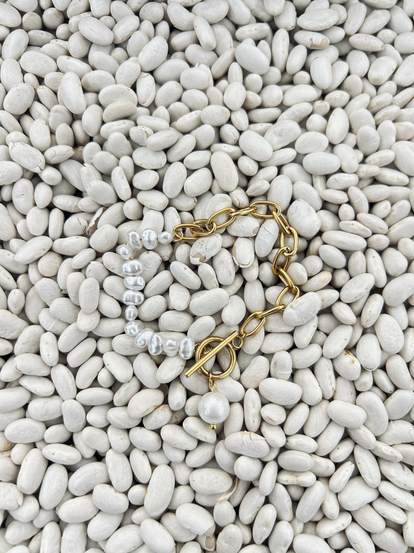 18K Non-Tarnish Stainless Steel Pearl Bracelet