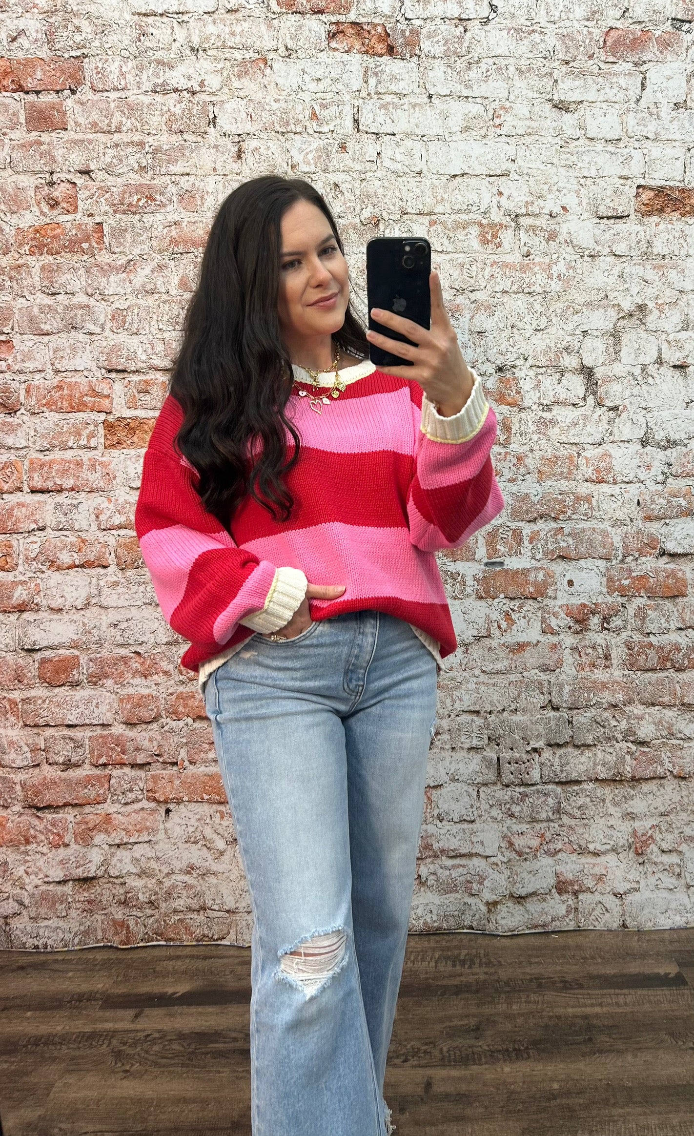 Crewneck Oversized Multi Color Sweater