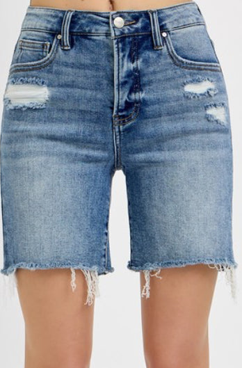 Risen Tummy Control High Rise Loose Fit Mid Length Shorts