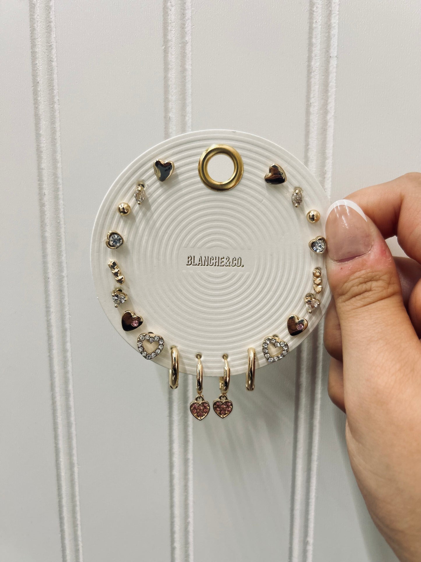 Ten Pair Assorted Cz Hearts Mini Earring Set