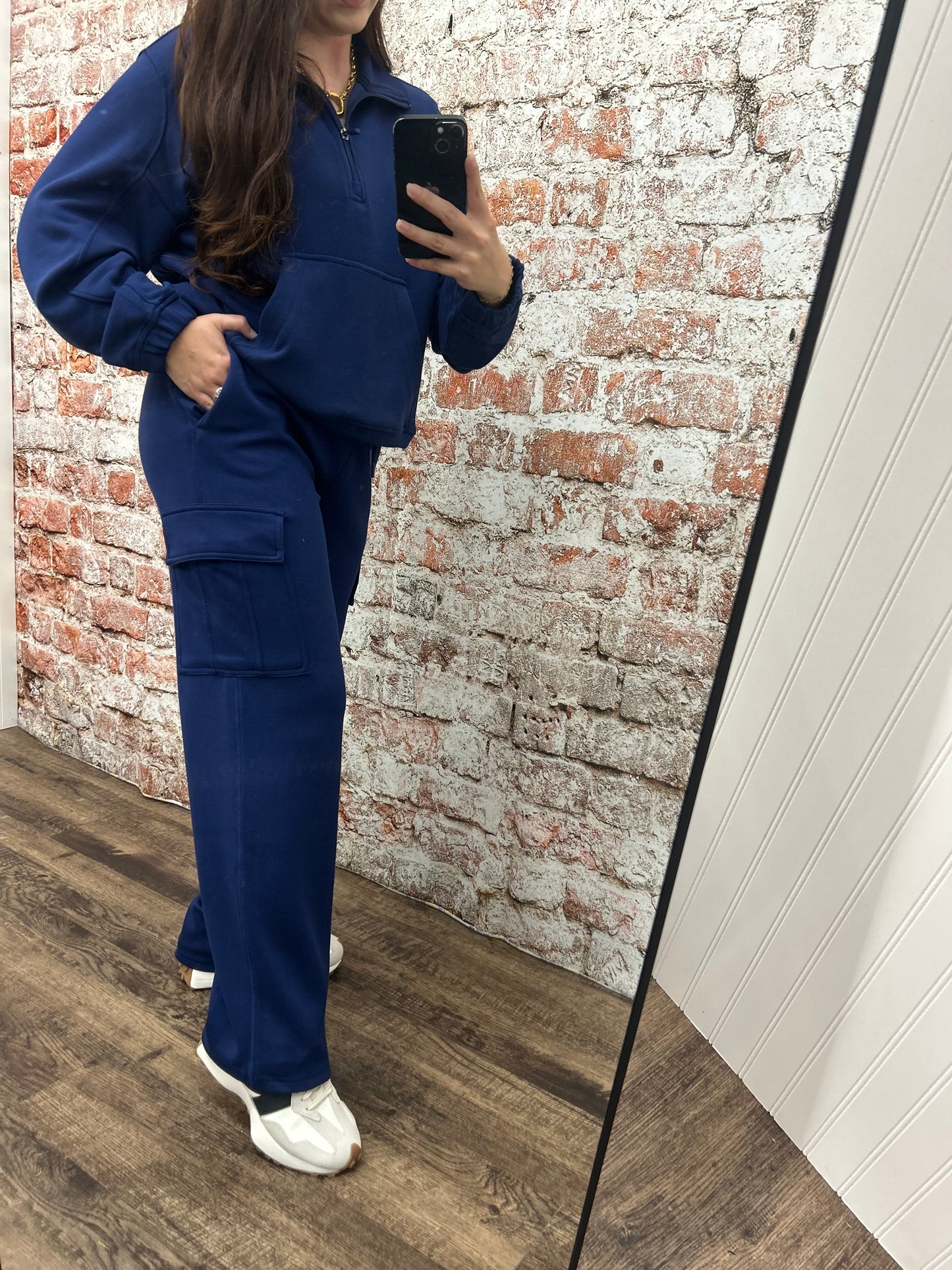 Half Zip Pullover & Cargo Sweatpants Set