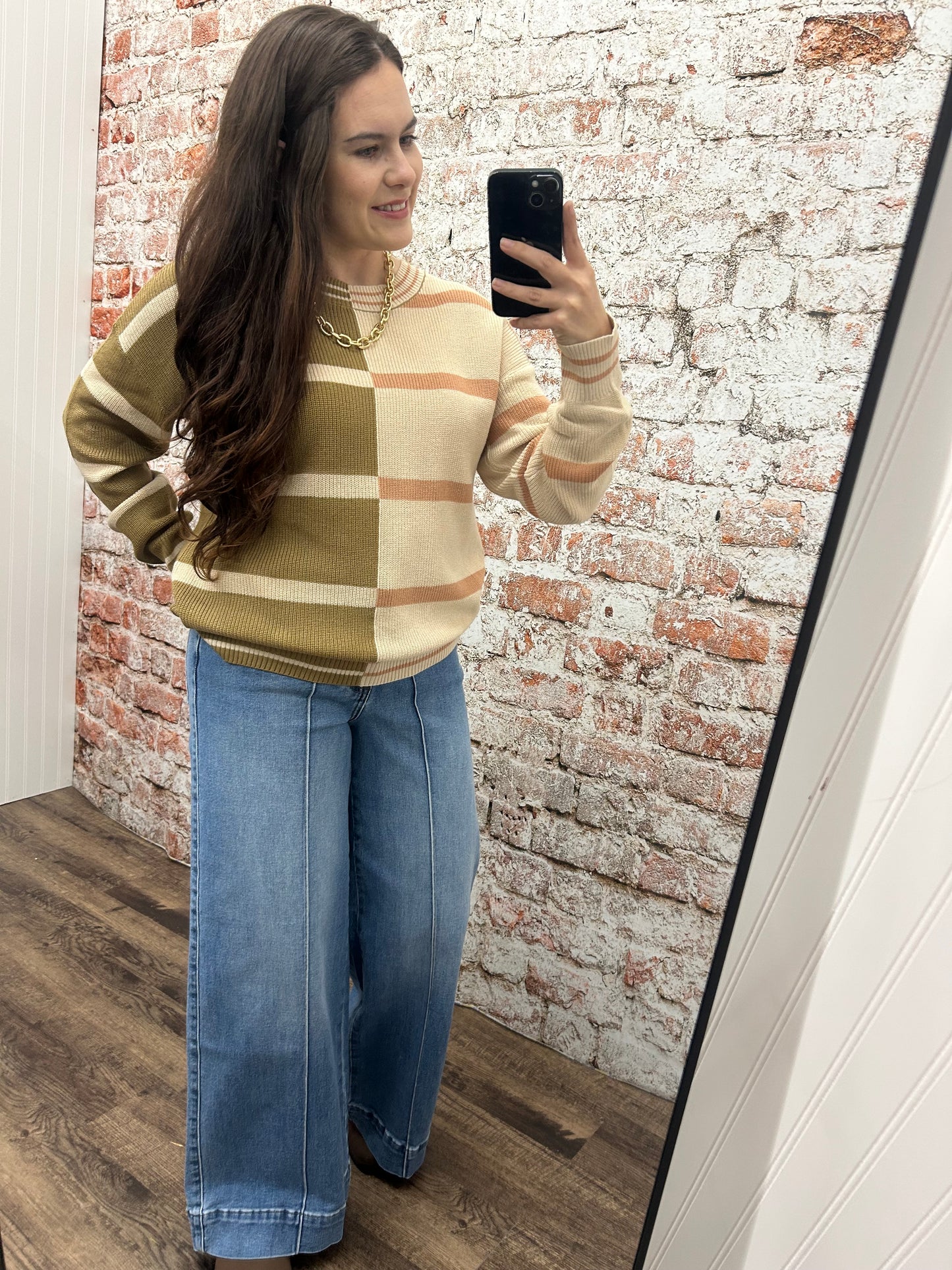 Color Block Striped Pullover Sweater