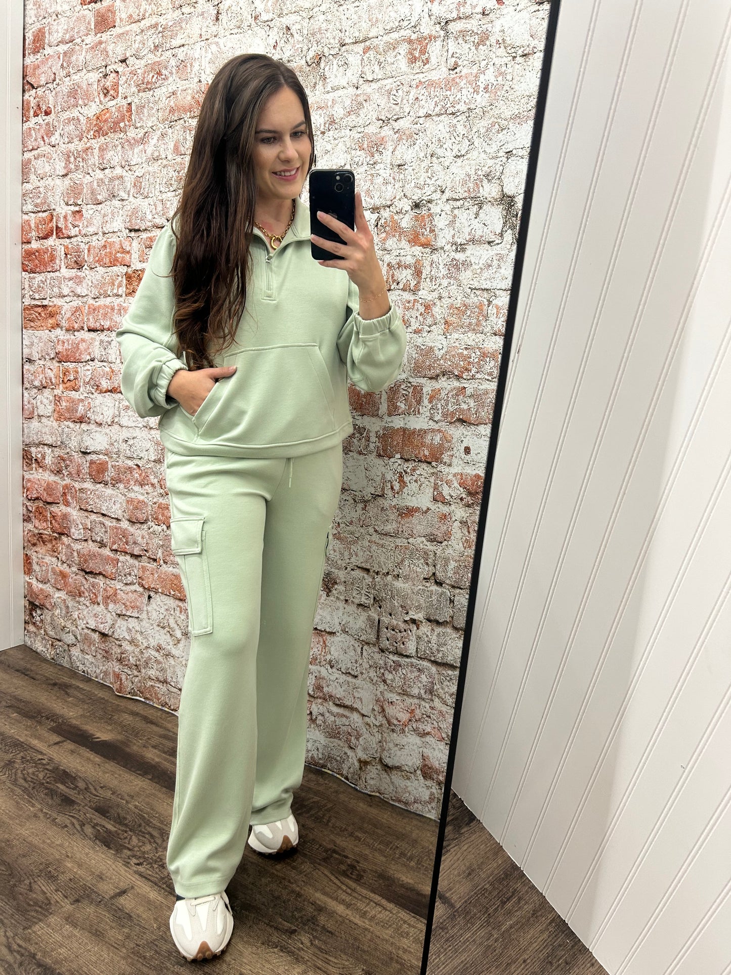 Half Zip Pullover & Cargo Sweatpants Set