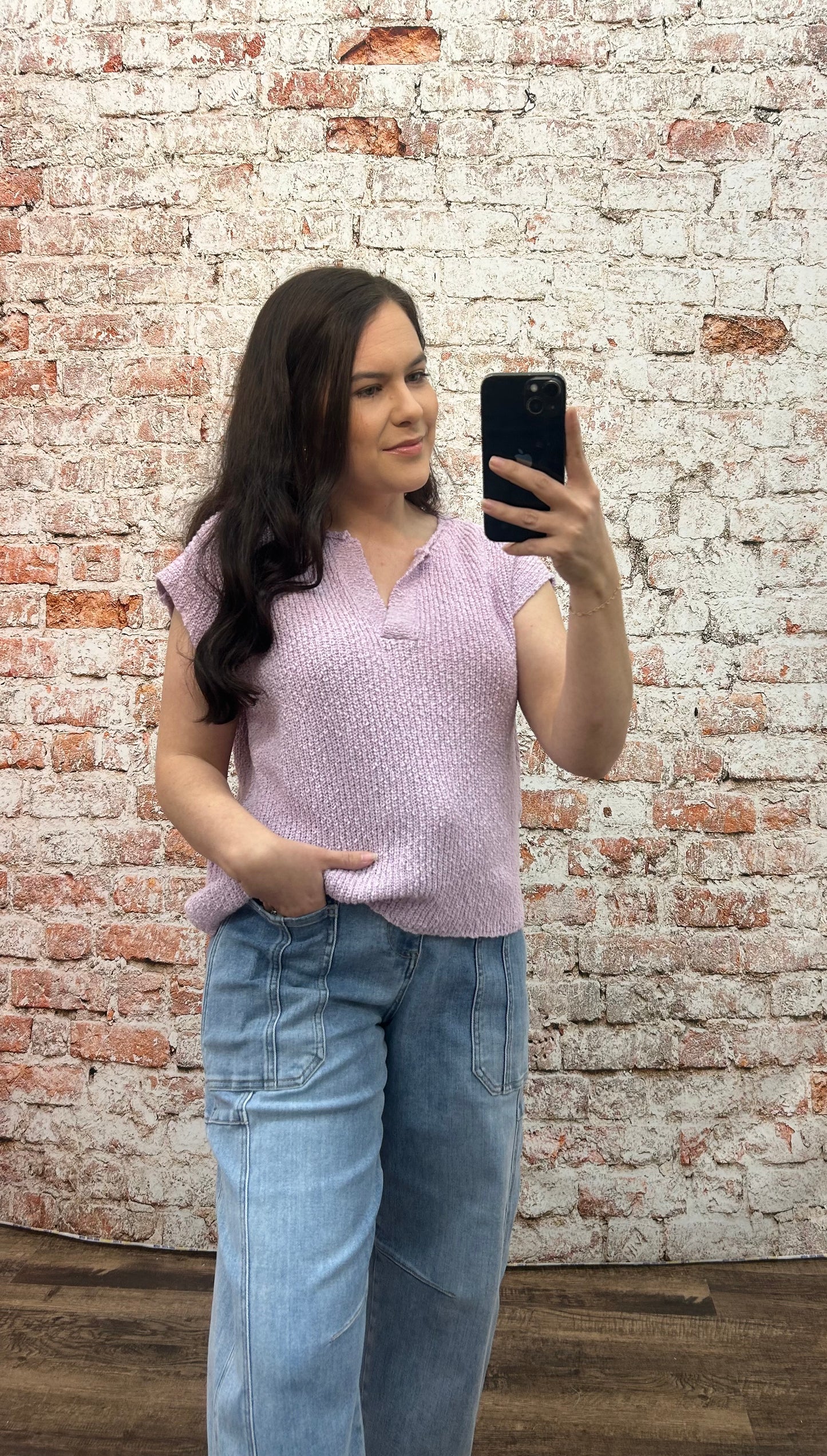 Relaxed Fit Sweater Top with Dolman Sleeves