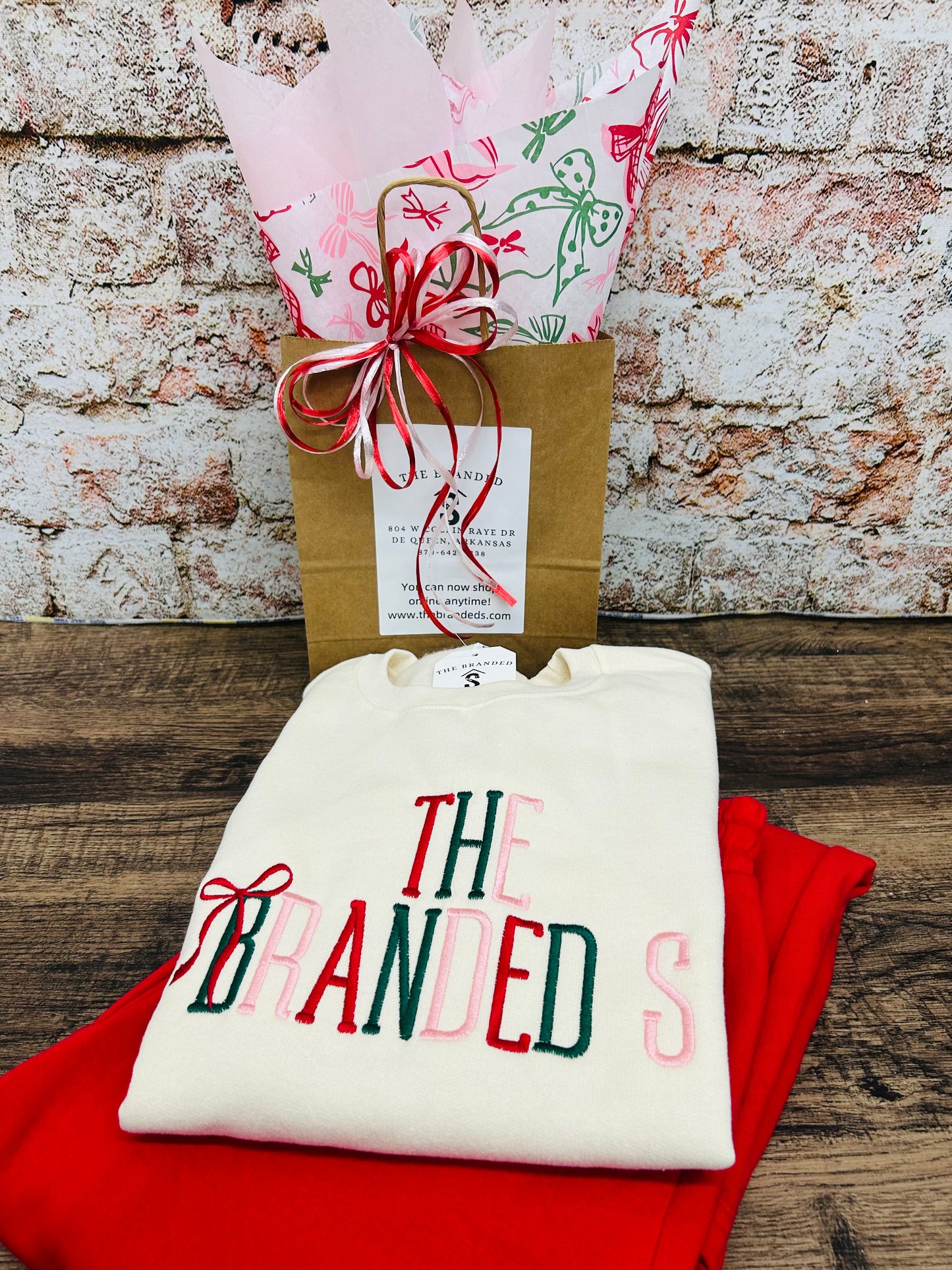 The Branded S - Holiday Season Bow Embroidered Sweatshirt