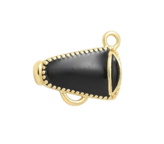 Gold Black Cheer Megaphone Charm
