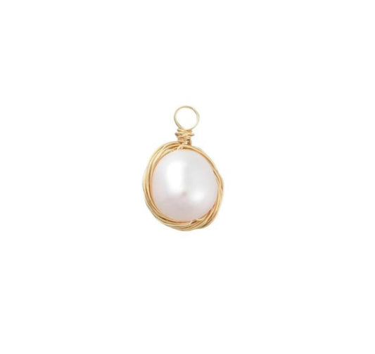 Gold Baroque Keshi Pearl Charm