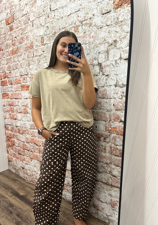 Polka Dot Twill Pants