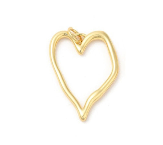 Gold Handwritten Heart Charm