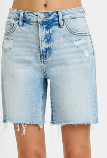 Risen Tummy Control High Rise Loose Fit Mid Length Shorts