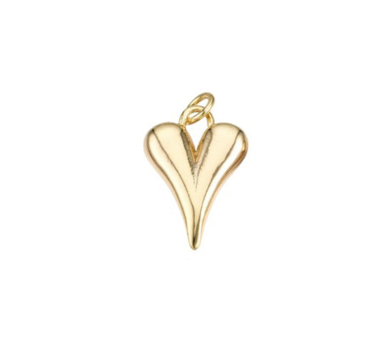 Gold Micro Puff Heart Charm