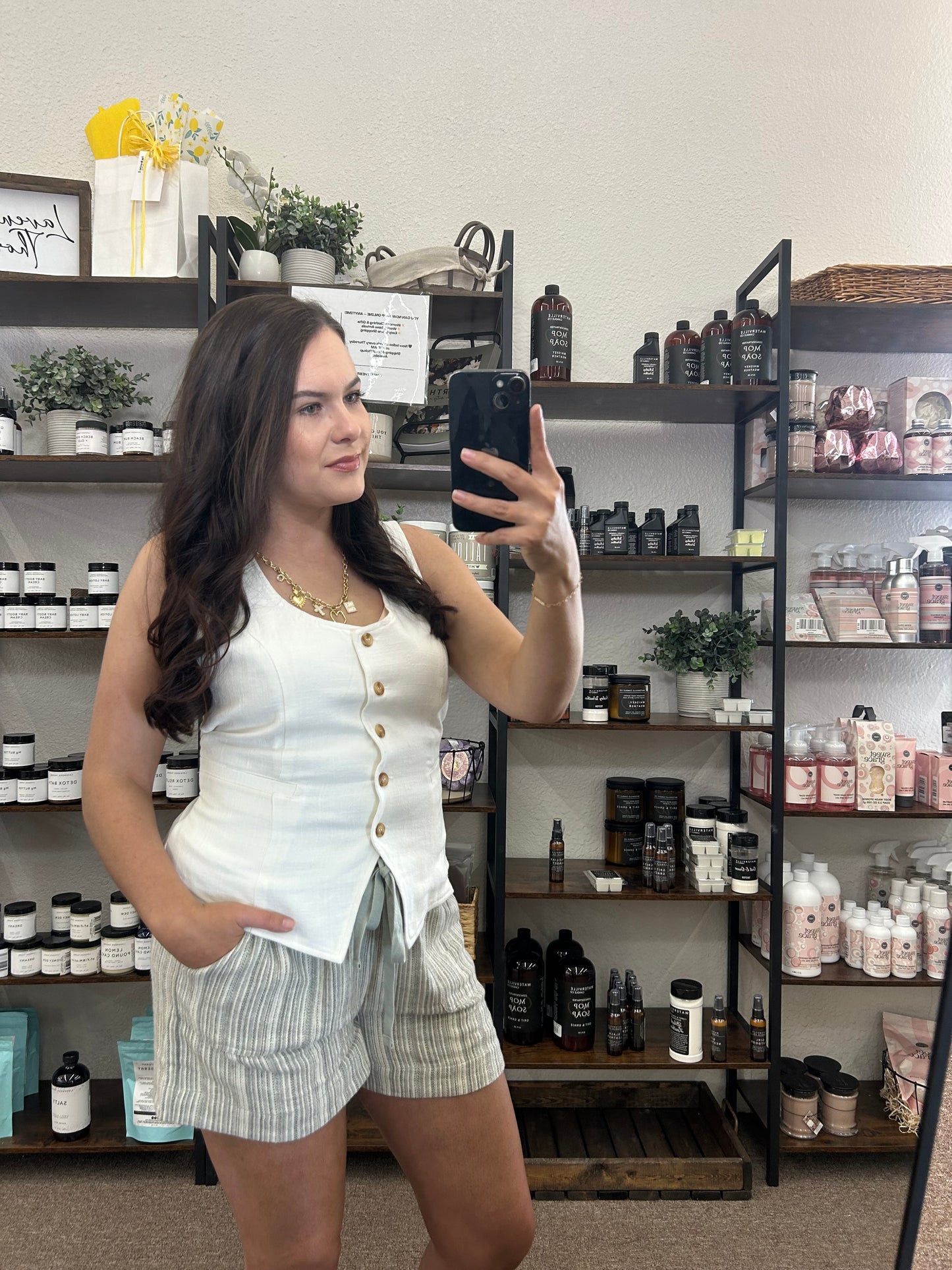 Seabreeze Striped Linen Shorts