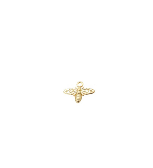 Gold Flat Honey Bee Charm