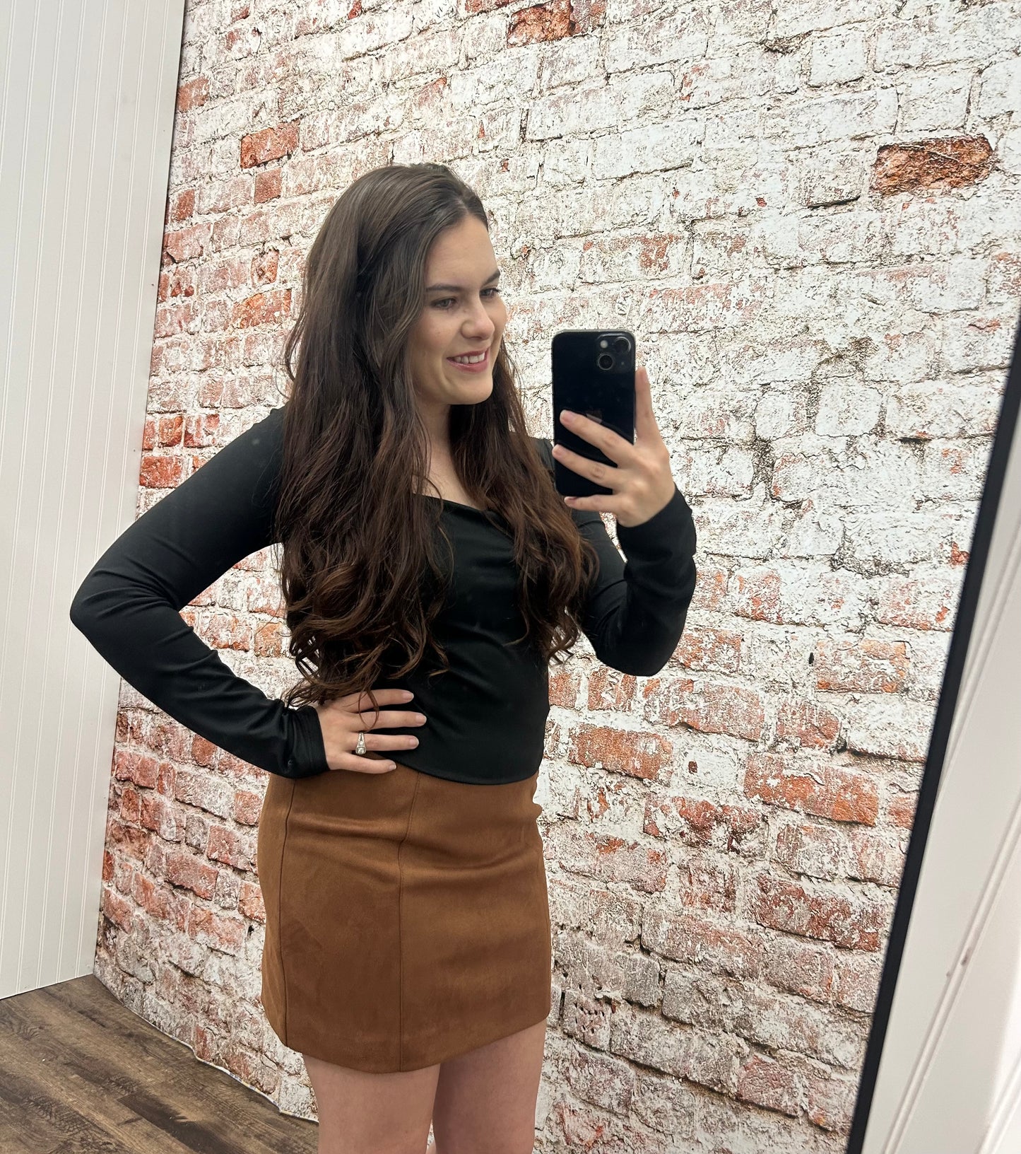 Microsuede Mini Skirt