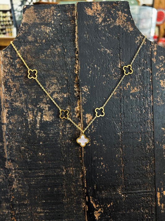 18K Non-Tarnish Stainless Steel Clover Necklace