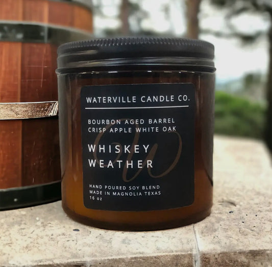 16 oz - Soy Candle Amber Jar Hand Poured - 2 Wick - Slow Burn