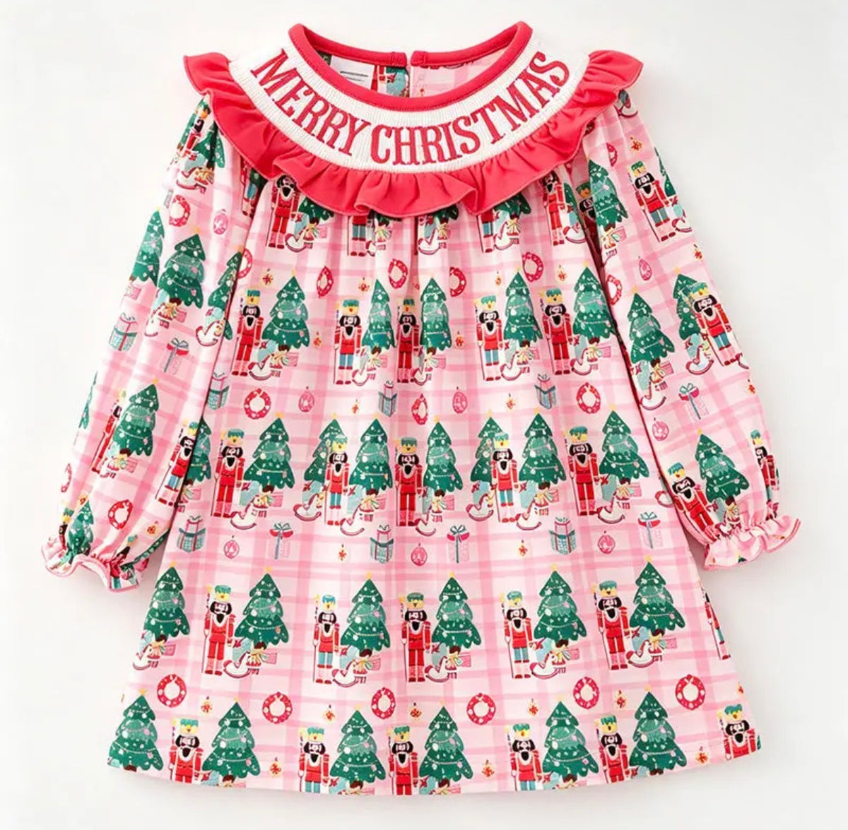 Pink Plaid & Nutcracker Dress