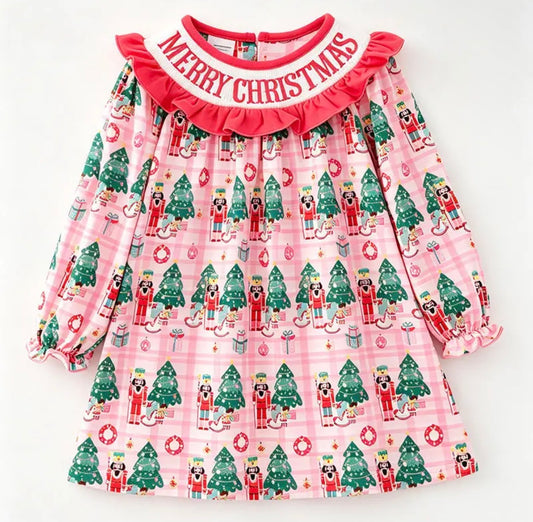 Pink Plaid & Nutcracker Dress