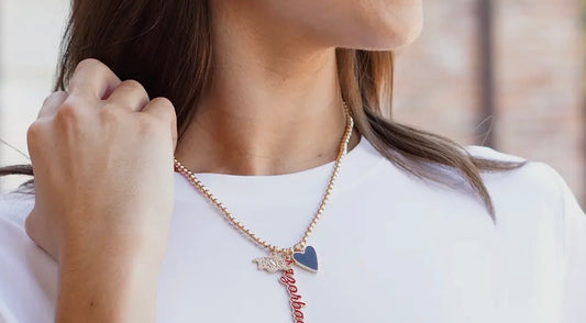Razorbacks Charm Necklace - Gold