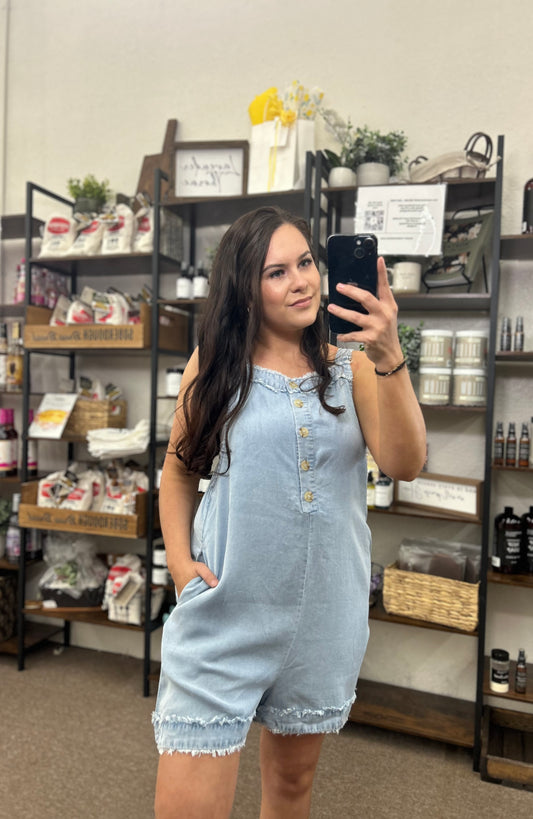 Tencel Denim Button Romper