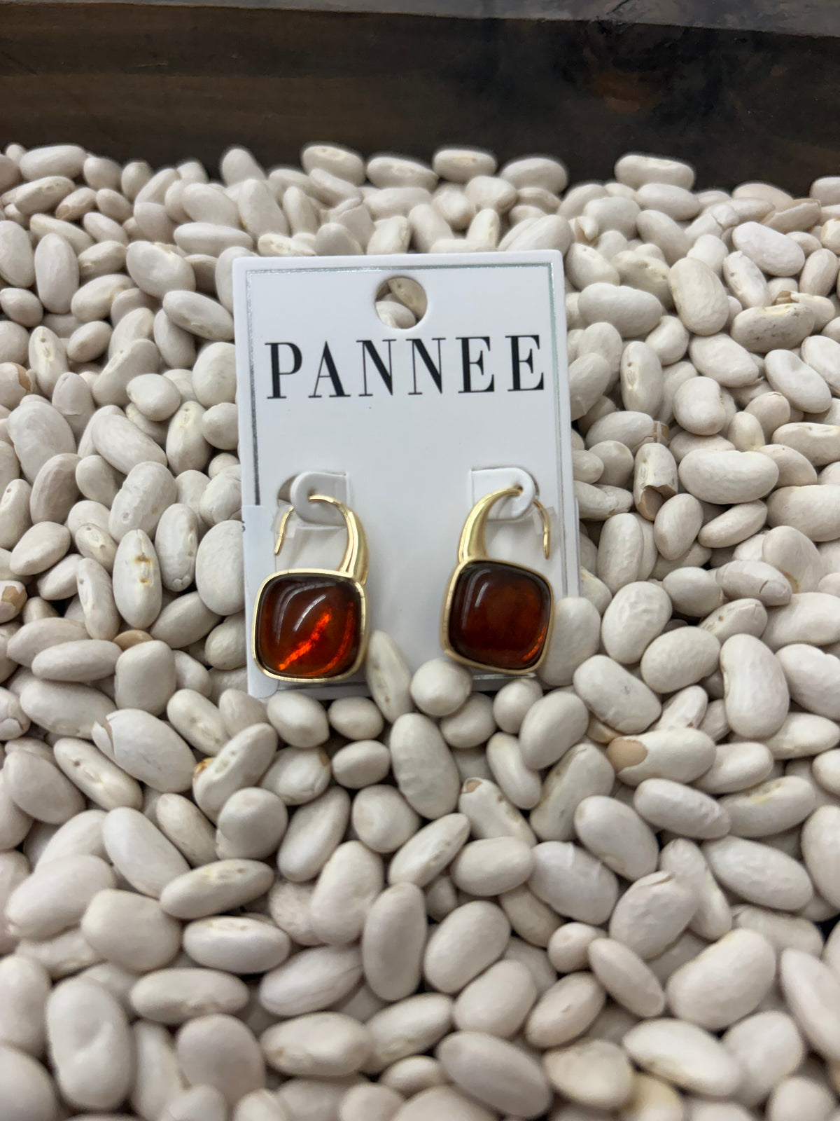 Tortoise Oval Cabochon Drop Earrings