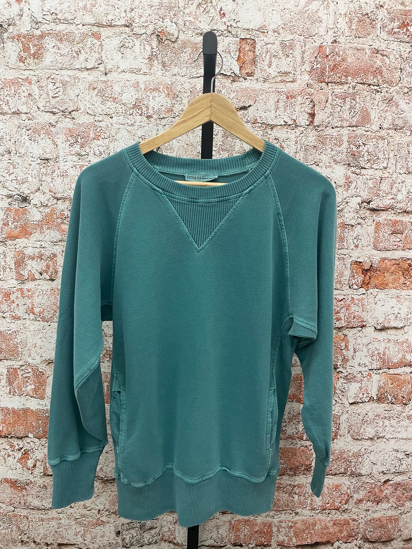 Pigment Dyed French Terry Pullover W/Pockets