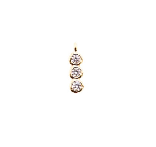 Gold Triple Crystal Charm