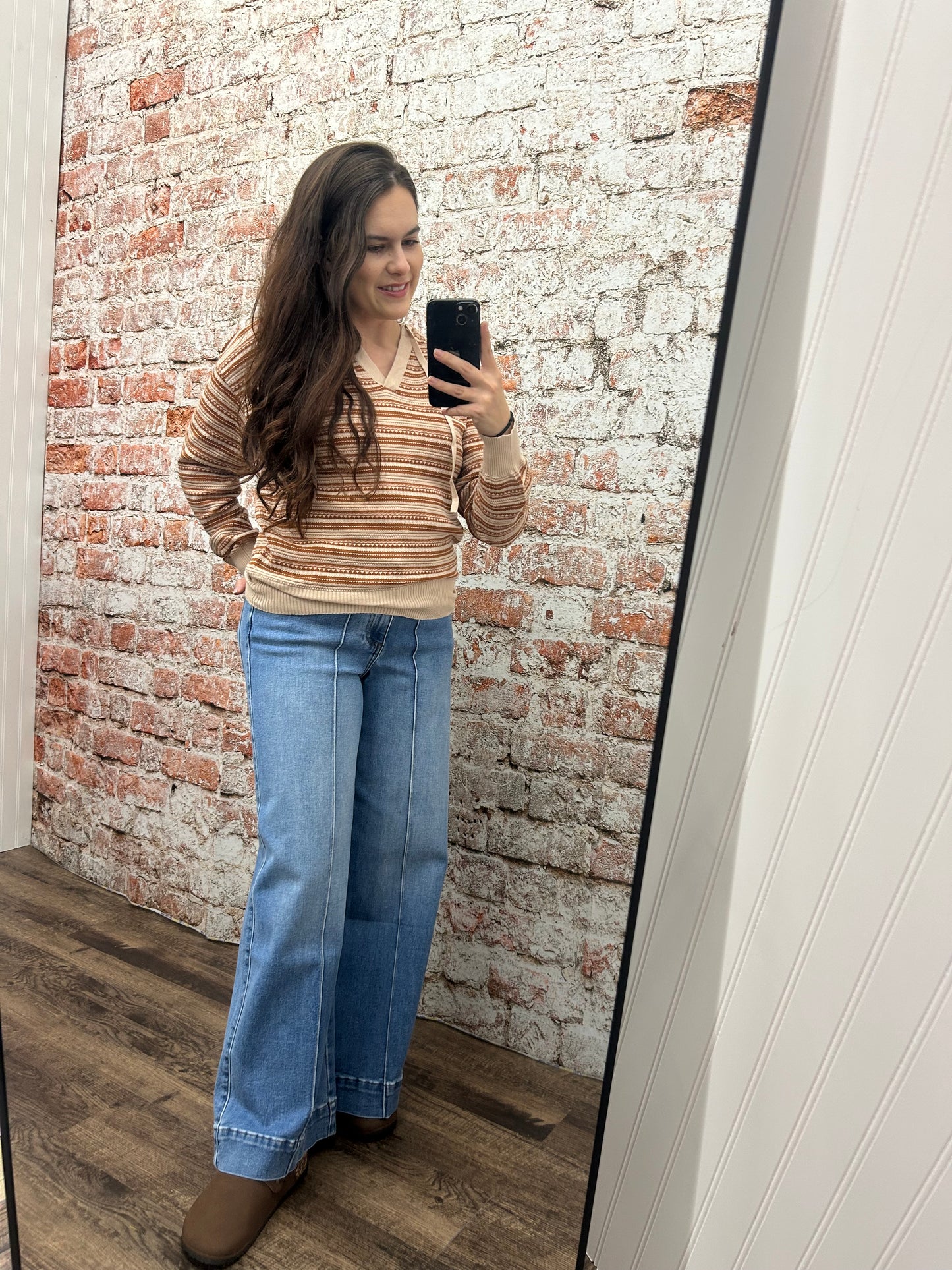 Lightweight Striped Hoodie Pullover
