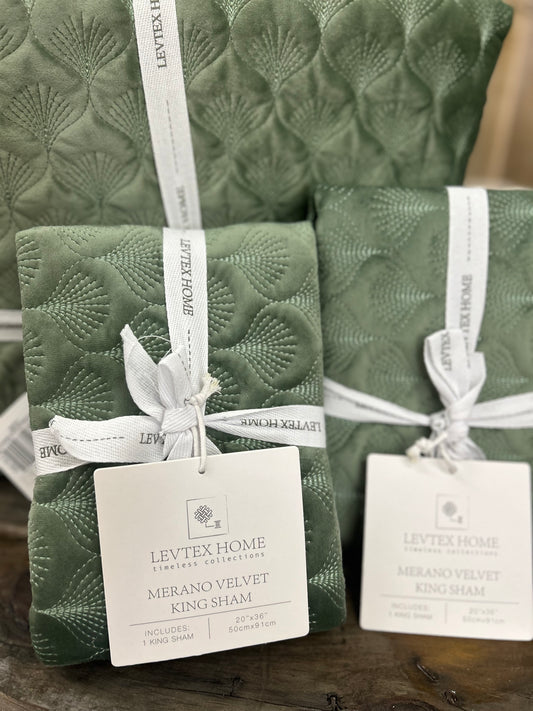 Merano Velvet King Sham - Green (Includes 1 sham)