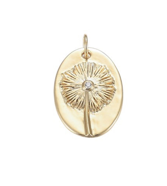 Gold Wish Upon A Dandelion Charm