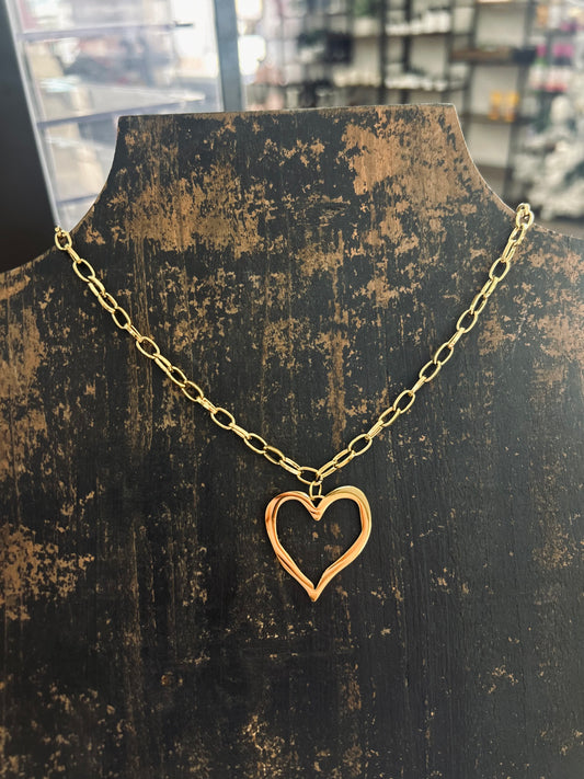 18K Stainless Steel Tarnish Free Heart Necklace