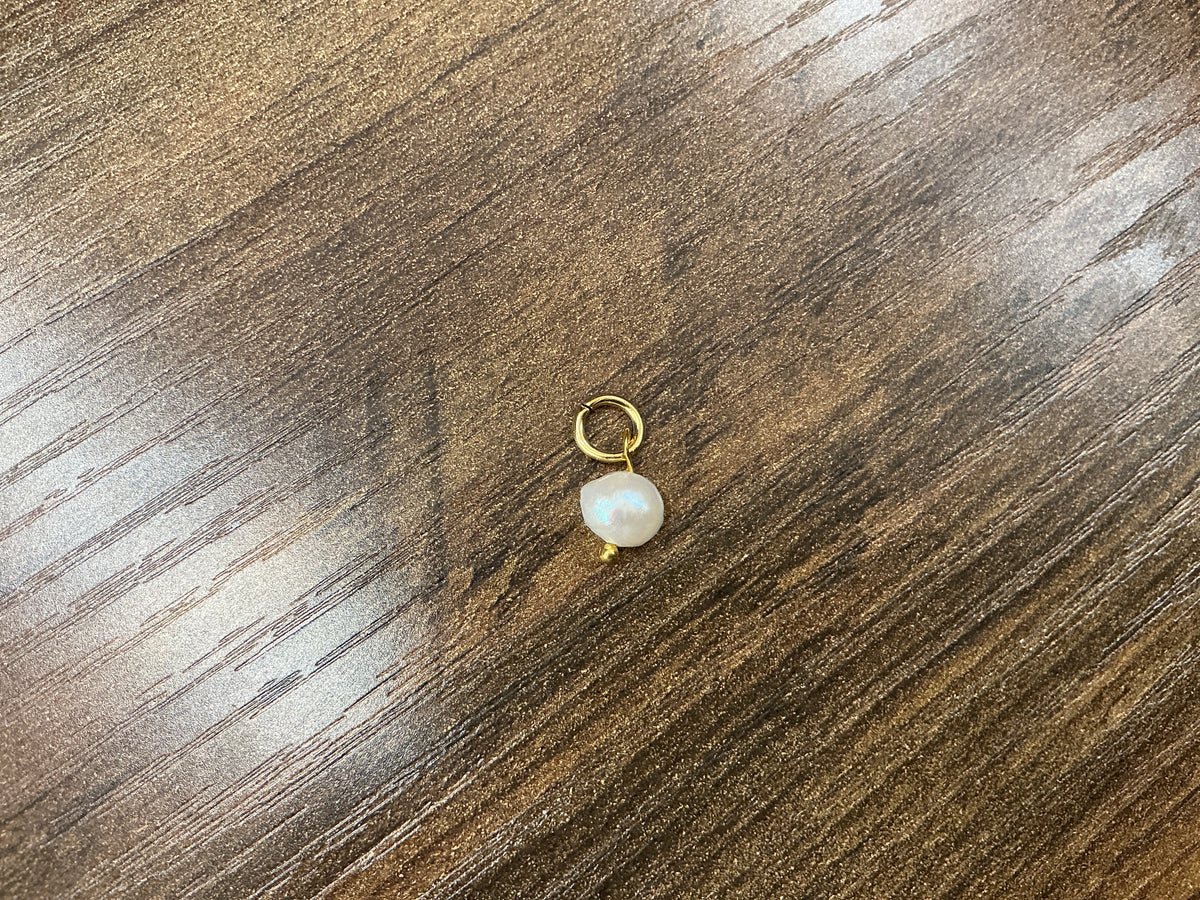 Gold Natural Freshwater Pearl Charm