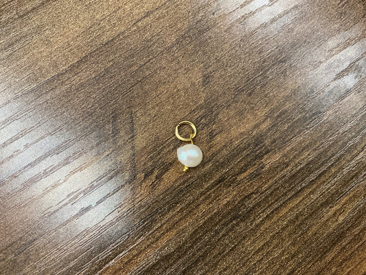 Gold Natural Freshwater Pearl Charm