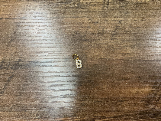 Gold Micro Pearl Initial Letter Charm