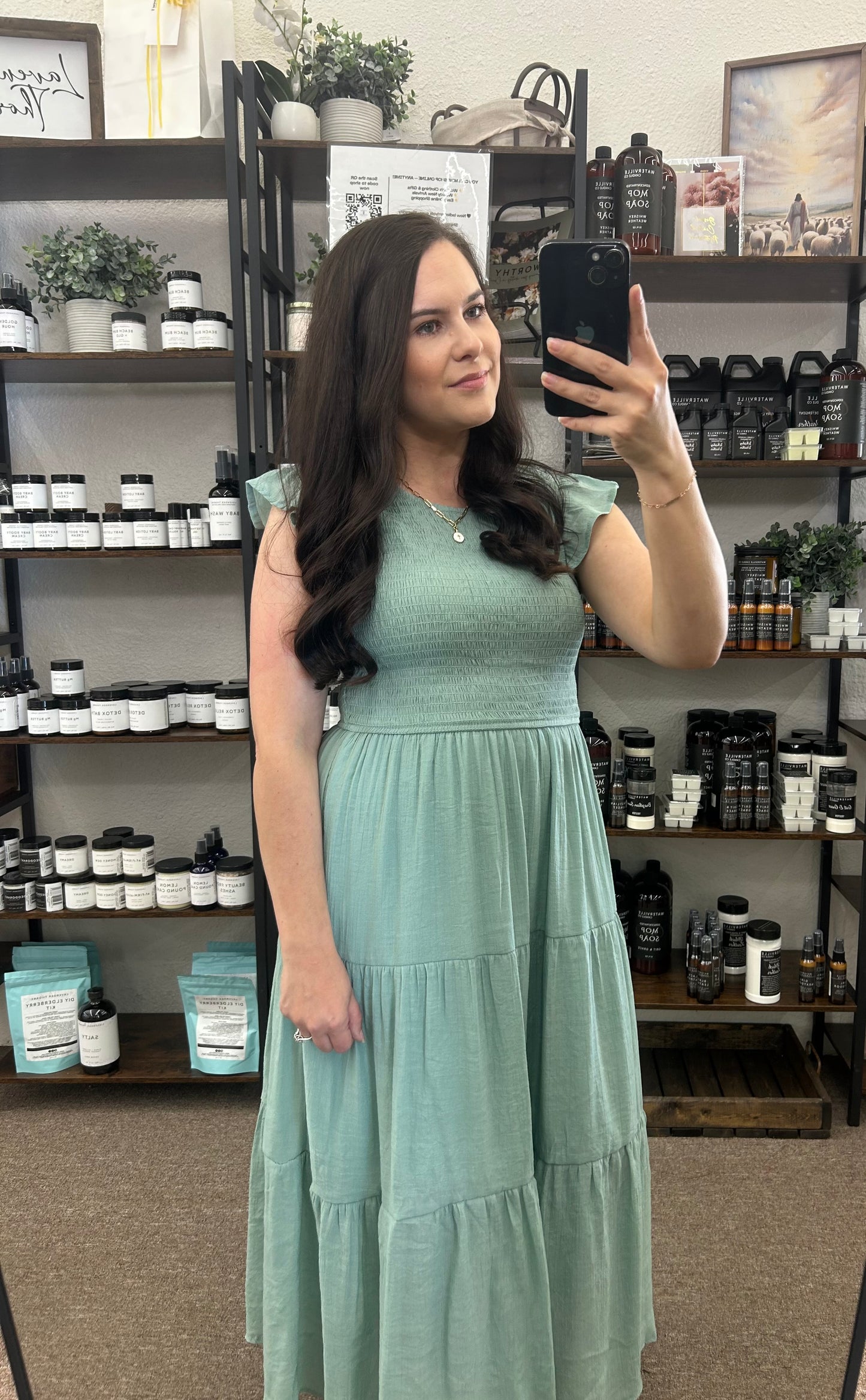 Tiered Smocked Short Sleeve Midi Dress