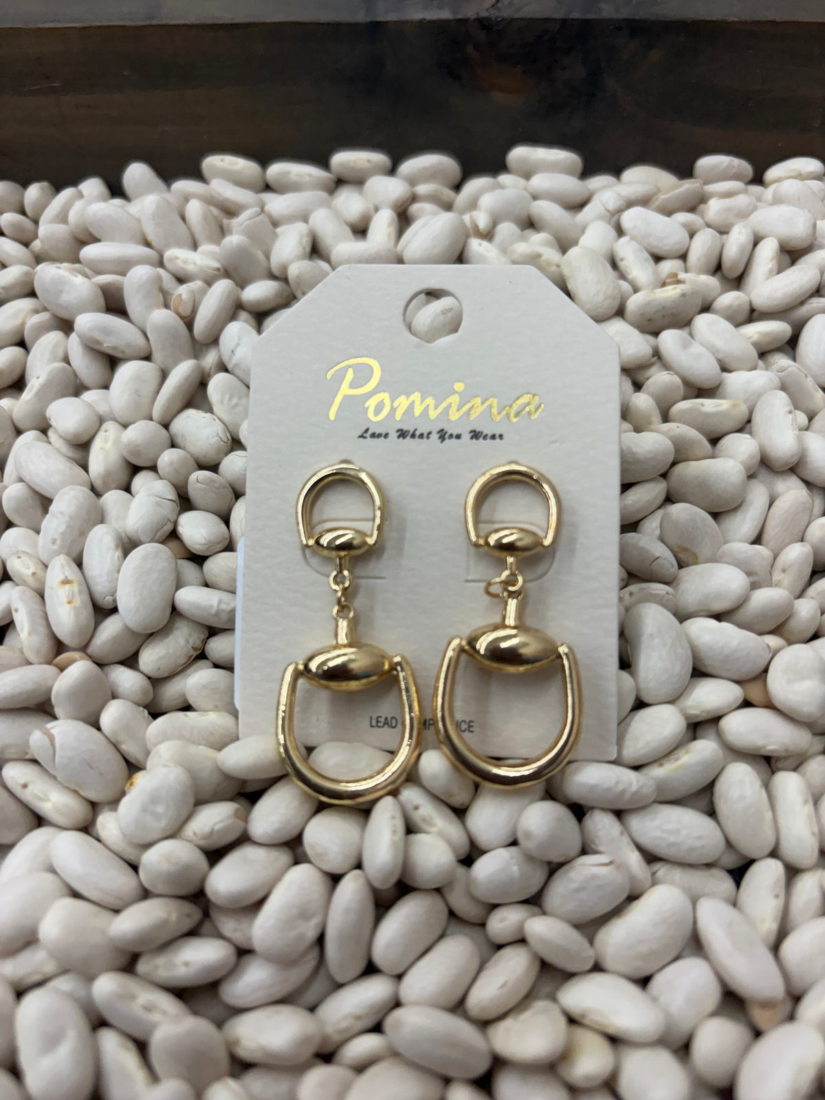 Polished Horsebit Link Drop Earrings