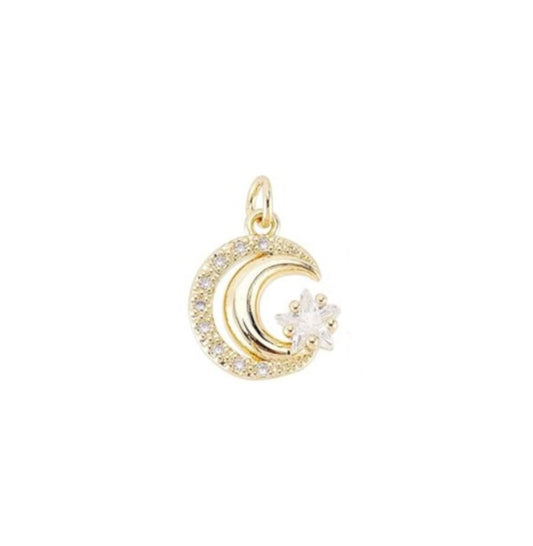 Gold Nested Moon & Star Charm