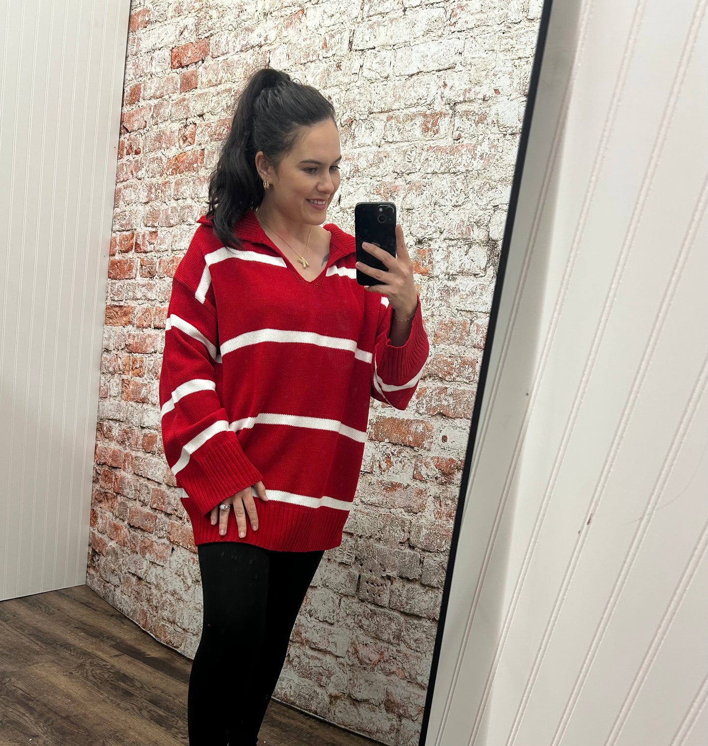 Notched Collar Sweater