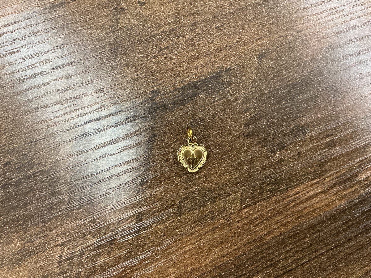 Gold Vintage "Cross My Heart" Charm