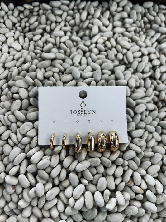 Bubble Hoop Huggie Trio Earrings