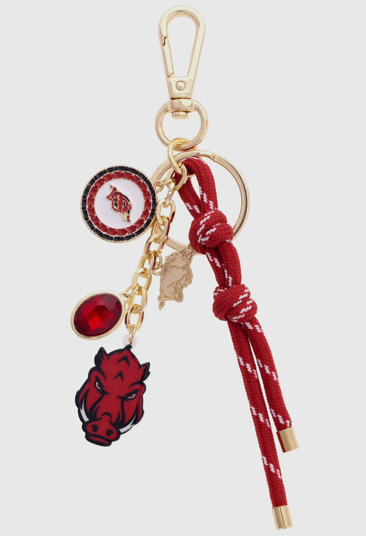 Razorbacks Cluster Bag Charm/Keychain
