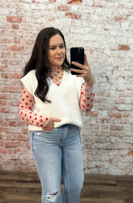 Zenana Oversized Sweater Vest with Side Slit