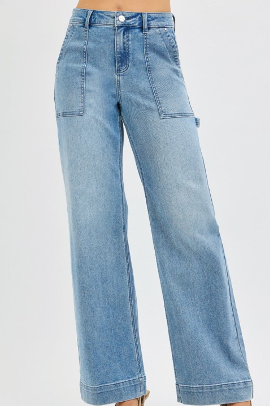 Risen - High Rise Straight Leg Cargo Jeans